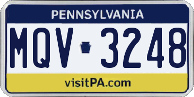 PA license plate MQV3248
