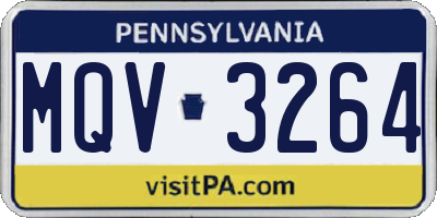 PA license plate MQV3264
