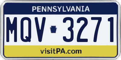 PA license plate MQV3271