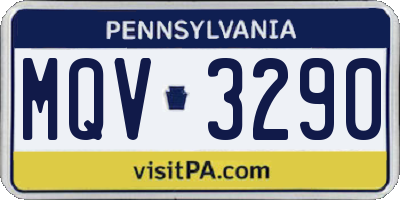 PA license plate MQV3290