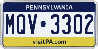 PA license plate MQV3302