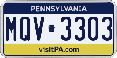 PA license plate MQV3303
