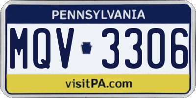 PA license plate MQV3306