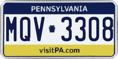 PA license plate MQV3308