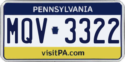 PA license plate MQV3322
