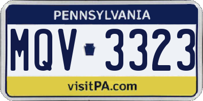 PA license plate MQV3323