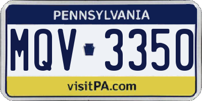 PA license plate MQV3350