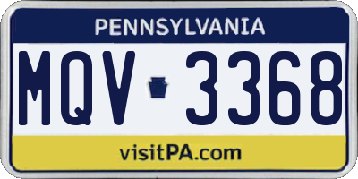 PA license plate MQV3368
