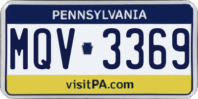 PA license plate MQV3369