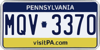 PA license plate MQV3370