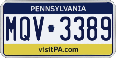 PA license plate MQV3389