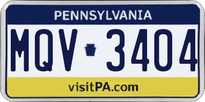 PA license plate MQV3404