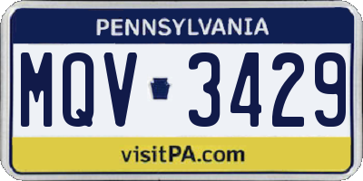 PA license plate MQV3429