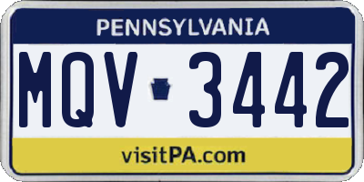 PA license plate MQV3442