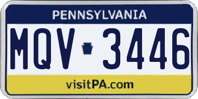 PA license plate MQV3446