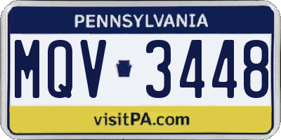 PA license plate MQV3448