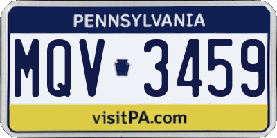 PA license plate MQV3459
