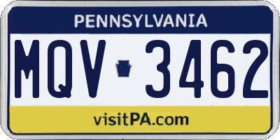 PA license plate MQV3462