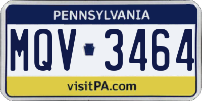 PA license plate MQV3464