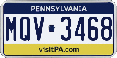 PA license plate MQV3468