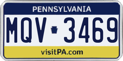 PA license plate MQV3469