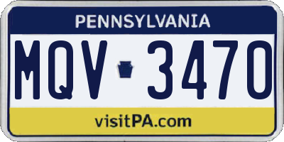 PA license plate MQV3470