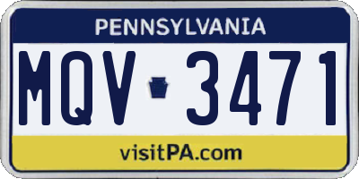 PA license plate MQV3471