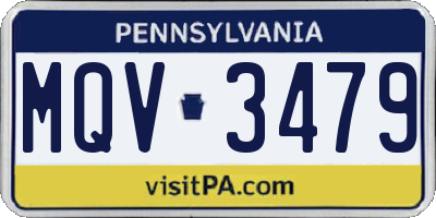 PA license plate MQV3479