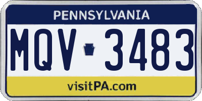PA license plate MQV3483