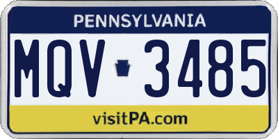 PA license plate MQV3485