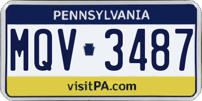 PA license plate MQV3487