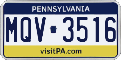 PA license plate MQV3516