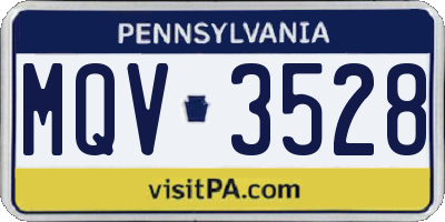 PA license plate MQV3528