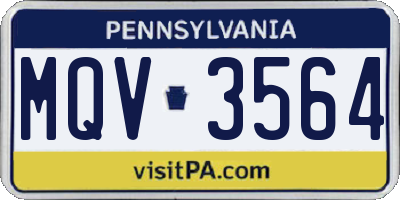 PA license plate MQV3564