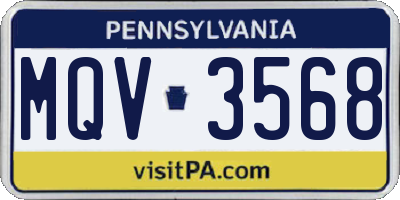 PA license plate MQV3568
