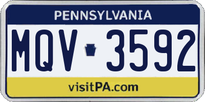 PA license plate MQV3592