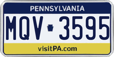 PA license plate MQV3595