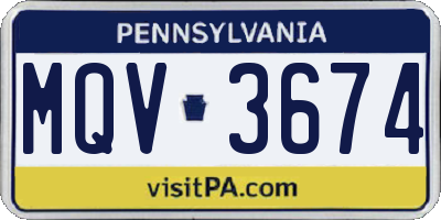 PA license plate MQV3674