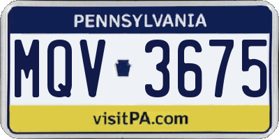 PA license plate MQV3675