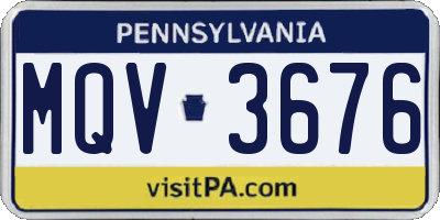 PA license plate MQV3676