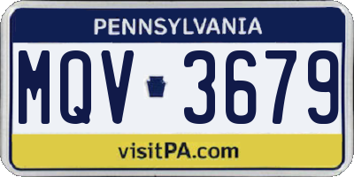 PA license plate MQV3679