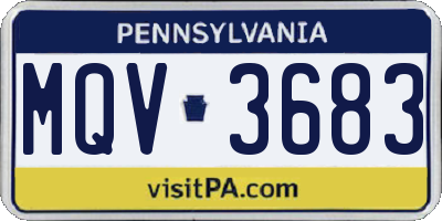 PA license plate MQV3683