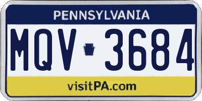 PA license plate MQV3684