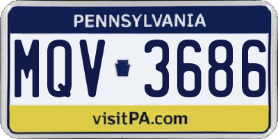 PA license plate MQV3686