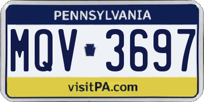PA license plate MQV3697