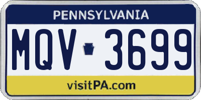 PA license plate MQV3699