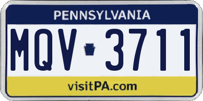 PA license plate MQV3711