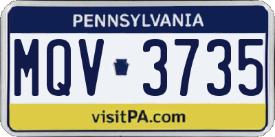 PA license plate MQV3735
