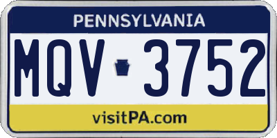 PA license plate MQV3752