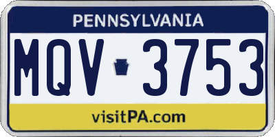 PA license plate MQV3753